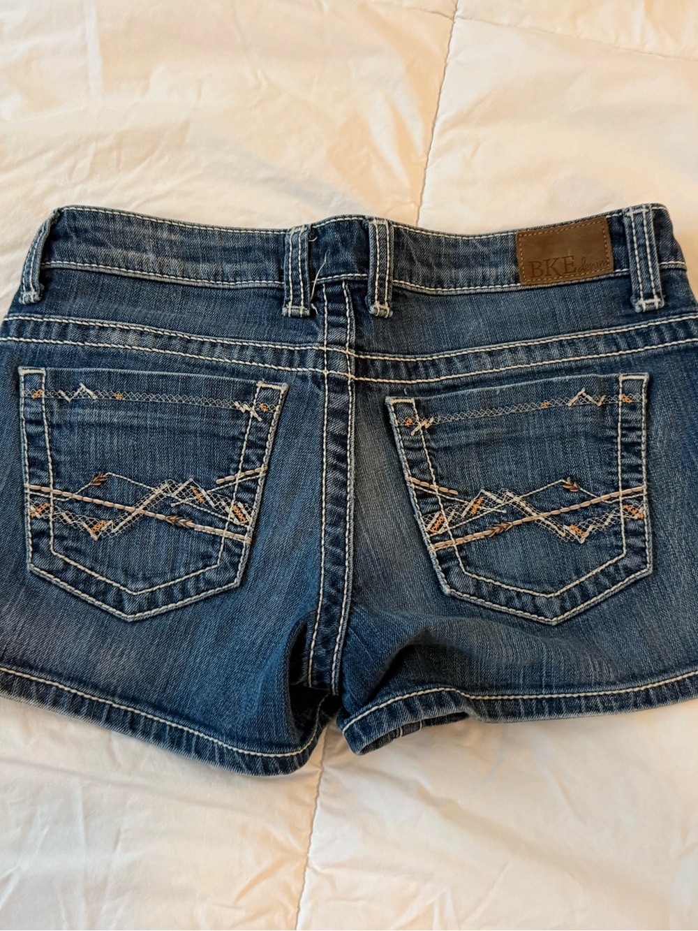 BKE Blue Denim Jean Shorts with Embroidered Back Pockets